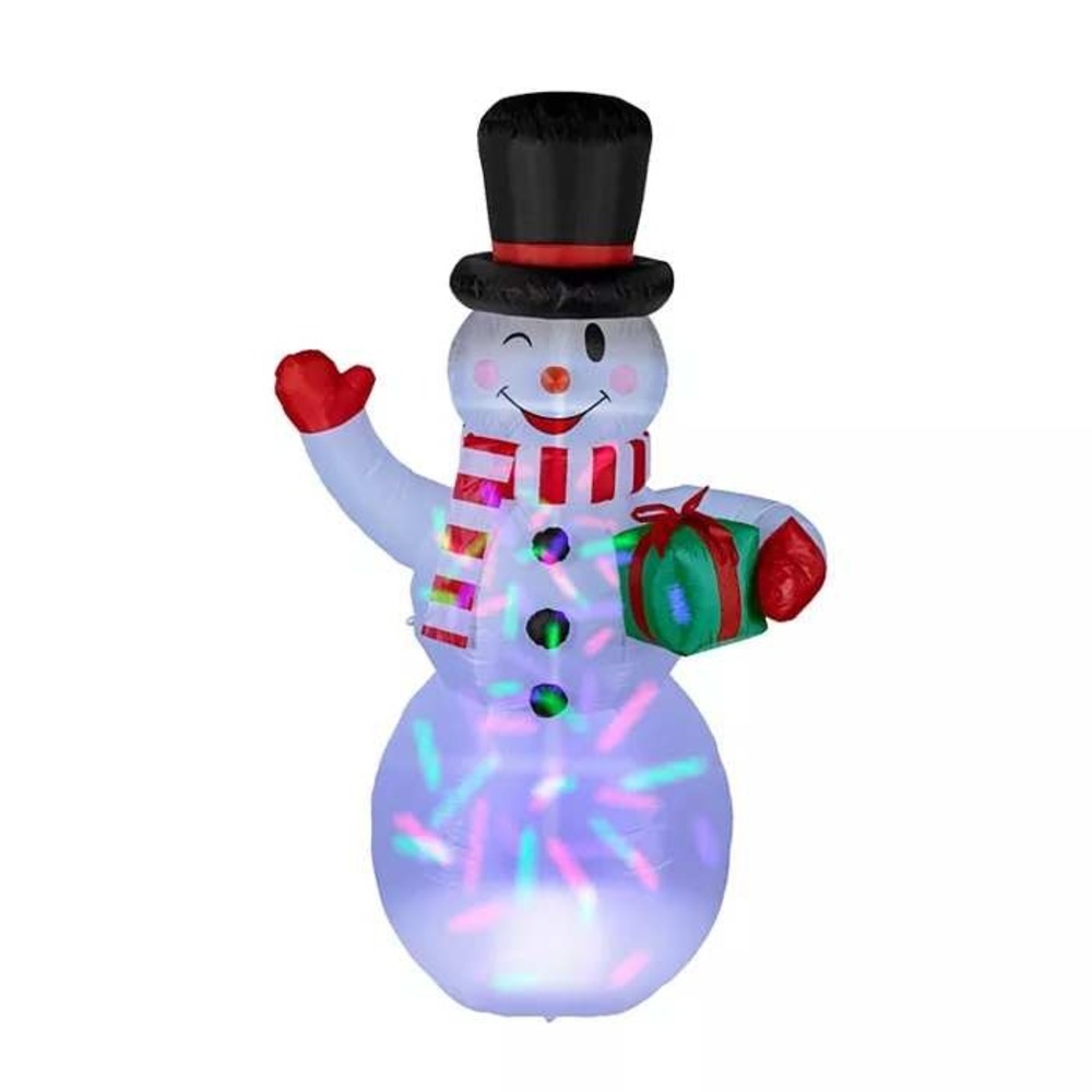 Inflatable 7ft Disco Light-Up Snowman Outdoor Decor Christmas Gift